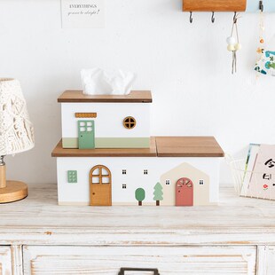 阿楹 可爱咖啡茶包卡通收纳盒茶几桌面储物零食餐边柜办公室摆件