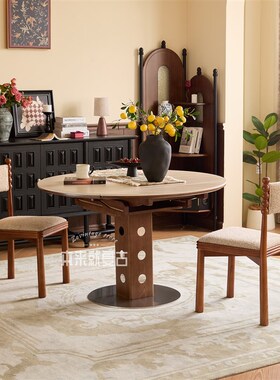 本来就覆古/霍斯餐椅/法式中古风软包靠背椅子家用设计感实木单椅