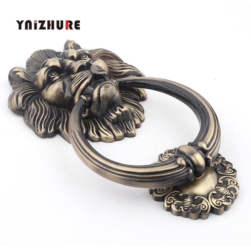 明清古董拉环中式仿古门环青铜拉手兽头大狮子头大门新古典敲门器