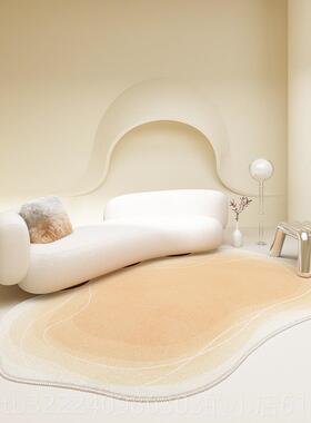 正品天蓝色客厅地毯异形云朵轻奢冬高不规则卧室床边奶风油级沙发