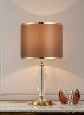 正品美式端主卧高台灯床简轻头灯卧室客厅欧式高级感水晶者现代约