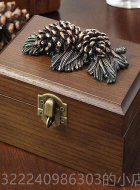 正品品纳盒耳环耳饰钉耳坠项链木质带收锁防尘戒指宝盒首饰盒珠小