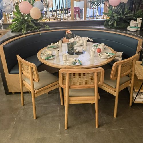 新中式大理石岩板火锅桌串串香商用无烟净化器电磁炉一体火锅圆桌