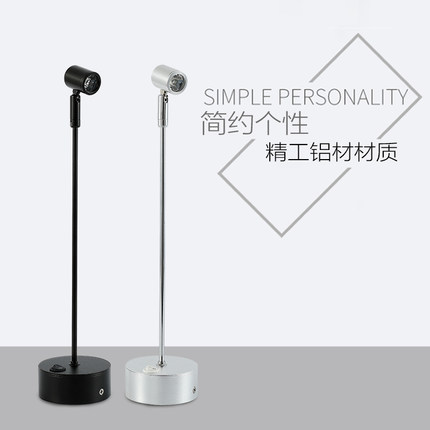 充电式小射灯led珠宝柜台灯模型电池款展示柜鱼缸灯无线地上桌面