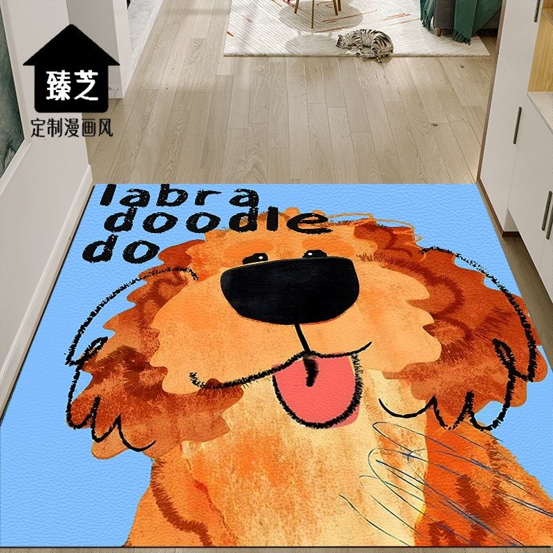 高级感入户门地垫PVC可擦免洗家用皮革入门户地毯可裁剪防滑脚垫