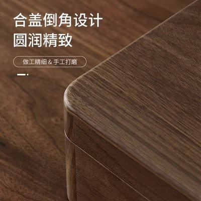 黑胡桃木木盒子复古带锁收纳盒实木质桌面收纳盒杂物小箱子精致