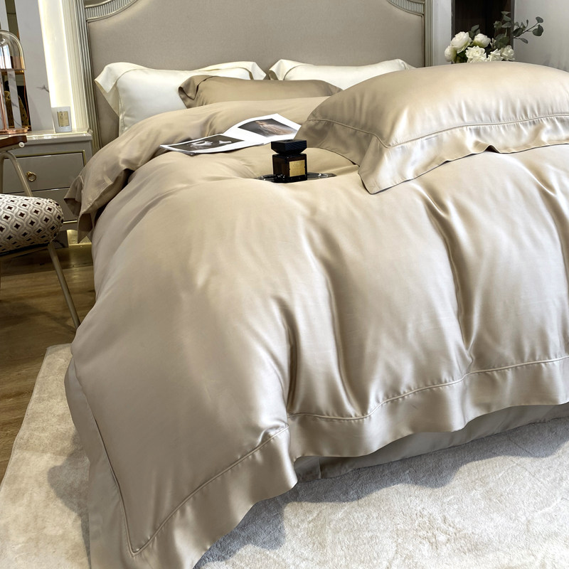 轻奢风100支双面天丝床单四件套 简约纯色春夏季丝滑裸睡被套床品,床上用品,床品套件/四件套/多件套,淘宝优惠券,粉丝福利购,淘宝优惠卷