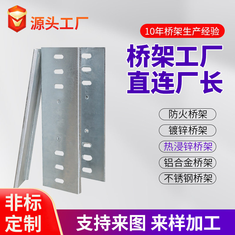 大跨距热浸锌热镀锌桥架电厂化工厂污水处理厂用桥架槽式梯式托盘
