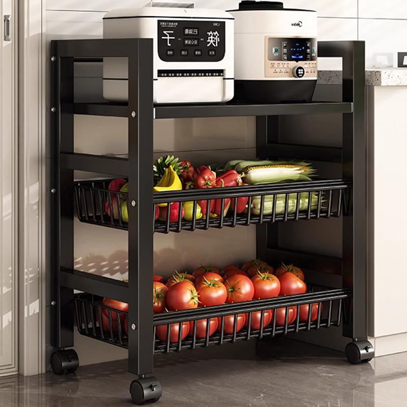厨房置物架落地多层移动简易菜篮子蔬菜收纳家用多功能架子储物架