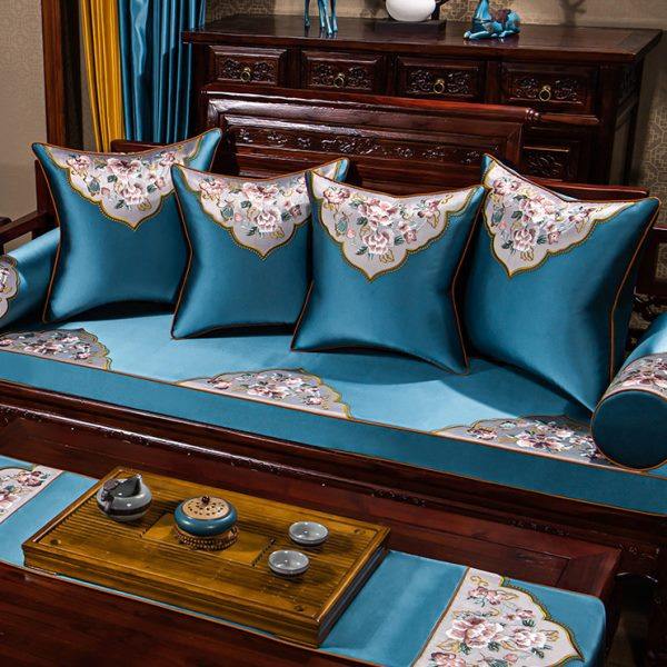 中式沙发垫四季全包坐垫子沙发巾防滑家用简约靠背巾套罩盖布定制