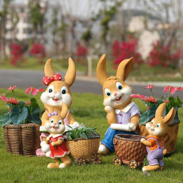 花园装饰 庭院树脂卡通兔子摆件花缸户外别墅花盆创意园艺摆件,家居饰品,户外/庭院摆件,淘宝优惠券,粉丝福利购,淘宝优惠卷