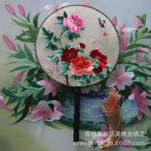 苏绣手工双面绣扇子刺绣工艺品苏州品质量大从优厂家生产