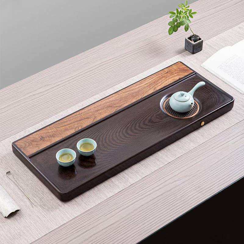 北美胡桃木茶盘德国电木家用茶台新中式高端简约实木干泡