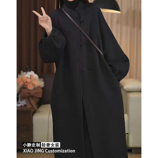 实物以直播间为准~韩版立领斗篷双面羊绒大衣宽松中长款呢子外套