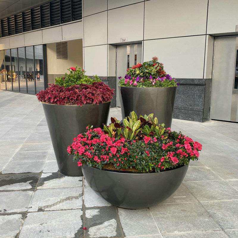 户外玻璃钢花盆商场开业花坛商业街异形花缸园林市政种植花箱花池