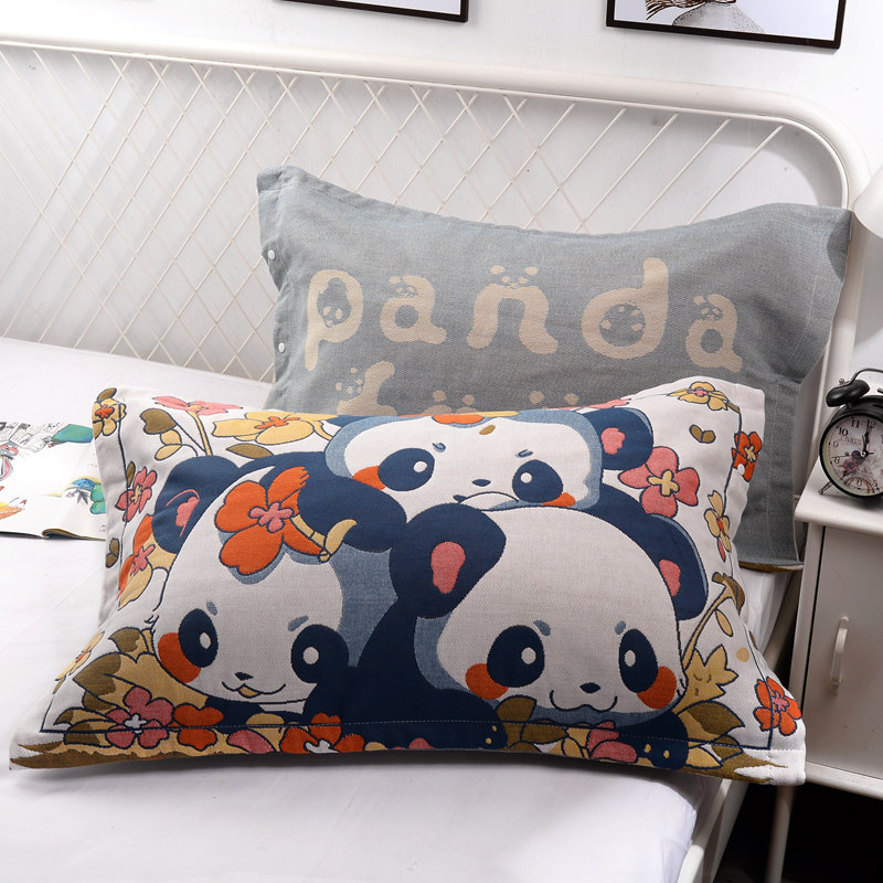 全棉枕套一对装按扣枕套加大加厚枕头套家用成人透气吸汗枕芯套