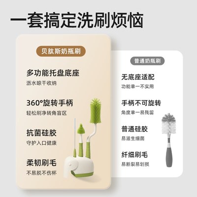 包邮贝肽斯奶瓶刷新生婴儿专用清洁套装洗奶瓶刷子奶嘴刷