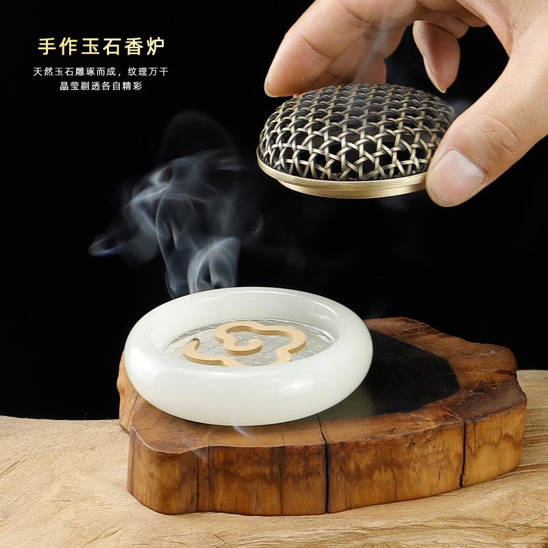 现货玉石香炉沉香盘香炉炉家用室内檀香炉桌面摆件香篆香道香薰炉