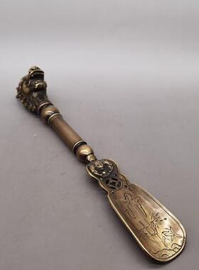 黄铜龙头鞋拔子家居摆件黄铜寿星鞋拔子摆设工艺品