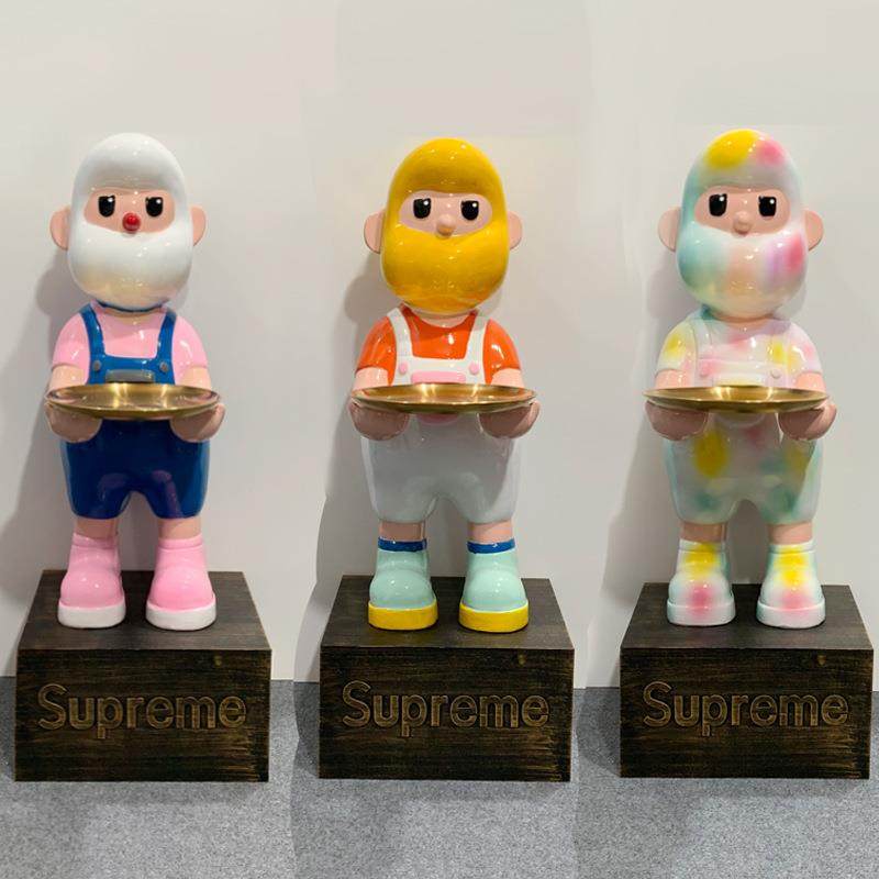 创意圣诞老头落地大摆件托盘收纳家居客厅卧室装饰品乔迁新居送礼