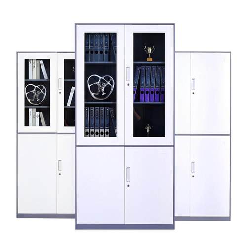 大量文件柜钢制加厚办公铁皮柜资料柜落地档案柜书柜对双开门带锁