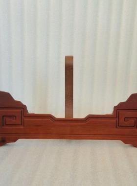 实木雕刻工艺品底座花盆花瓶石头客厅摆件装饰品木雕圆形木质托架