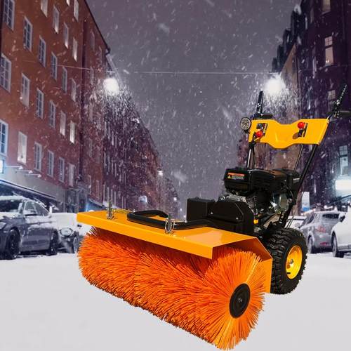 小型手推式扫雪机 轮式履带自走式清扫积雪 物业家用滚刷抛雪机