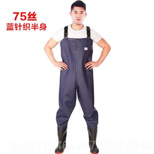 高档渔鞋多多半身下水裤防水抓叉防裤护加厚抓鱼服衣服连体雨带雨