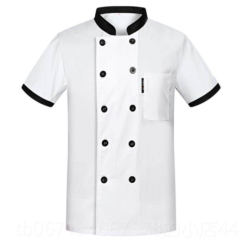 高档厨师工作服短袖夏季气薄款透男女饭后店餐烘焙食堂厨房衣服长