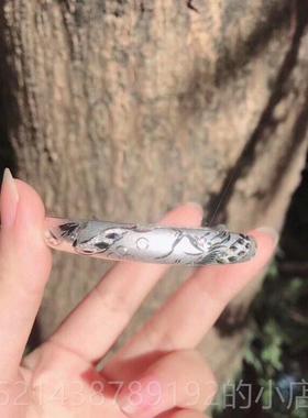 高档纯999银龙凤珠银饰圆身女车花9推拉式女手炼覆古民族风格礼品