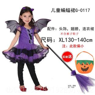 高档童万圣节服装 演女童cos化舞会出妆巫婆公主儿裙 小女巫恶魔