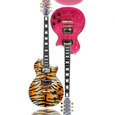 10S GF Modern 粉色系女朋友&虎纹艺术喷涂 LP电吉他 摇滚金属