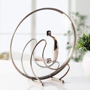 南北向304不锈钢锅盖架坐式 厨房多功能置物架 创意砧板架两用架