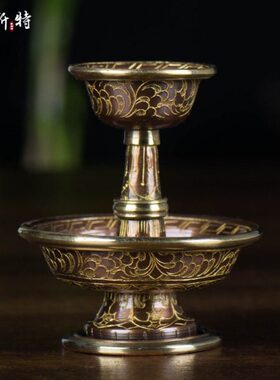 紫铜圣水杯 家居装饰用品尼泊尔手工铜镀金雕花 居家客厅护杯法杯