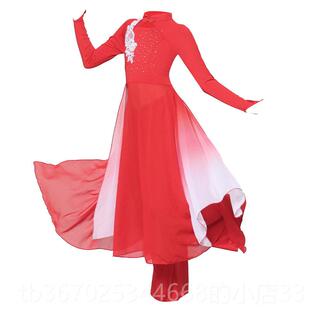 正品星唱红大合演出服红色五大旗摆裙万疆开场舞蹈服儿童现代表演