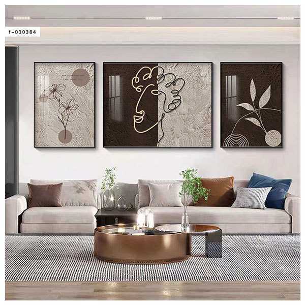 简约客厅装饰画抽象艺术人物三联画高级感侘寂风沙发背景墙壁挂画,3C数码配件,摄像机配件,淘宝优惠券,粉丝福利购,淘宝优惠卷
