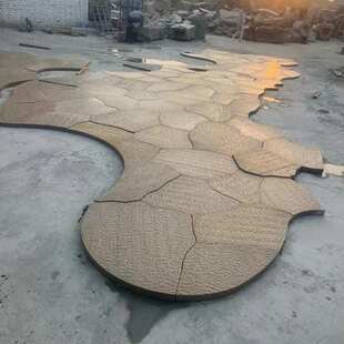 别墅用柏坡黄冰裂纹地铺石碎拼石 柏坡黄自然石 柏坡黄风景石 柏