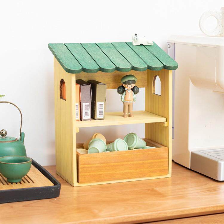 咖啡杯子盲盒玄关柜食玩展示置物架摆件办公桌装饰收纳盒小