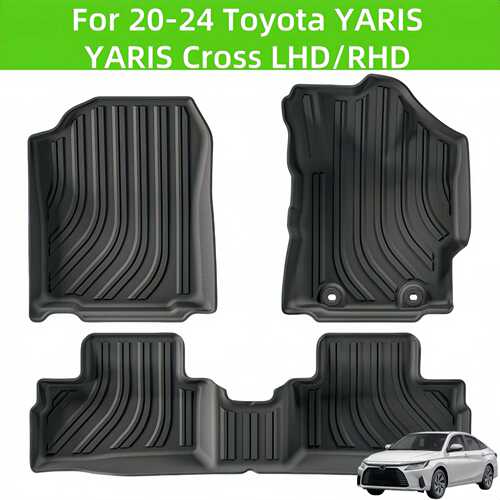For20-24YARIS Cross LHD/RHD TPE Car Floor Mat/Rear Trunk Mat
