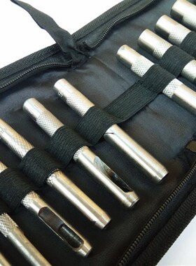 皮带冲12件皮带冲套装3-16MM皮革腰带打孔器圆柱冲空心冲打眼冲