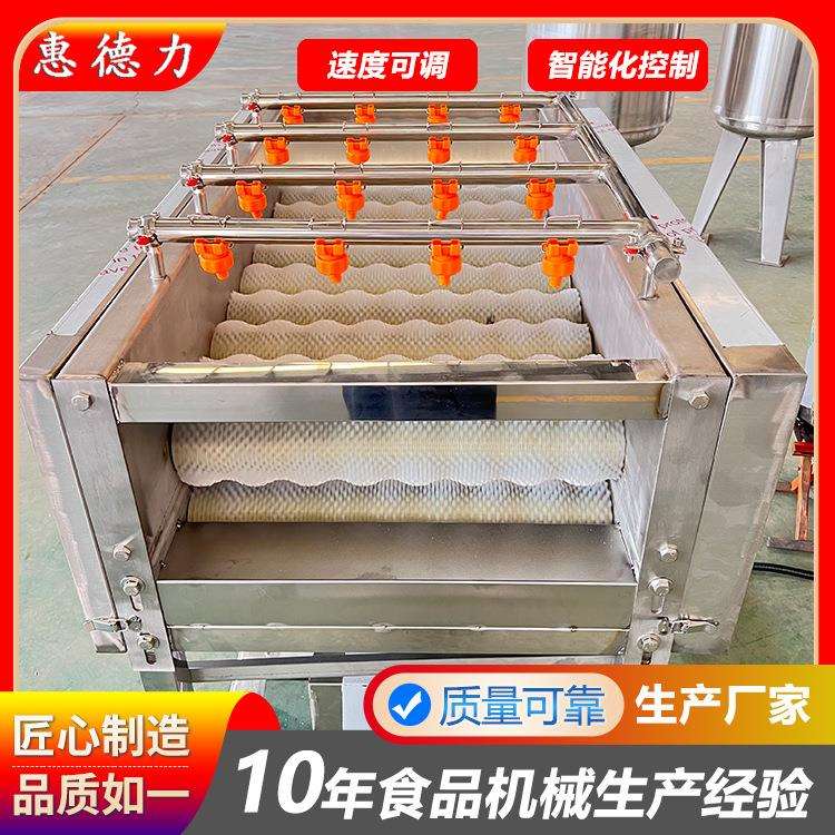连续式甘蔗清洗小型不锈钢甘蔗清洗去泥沙设备软毛刷去灰尘机