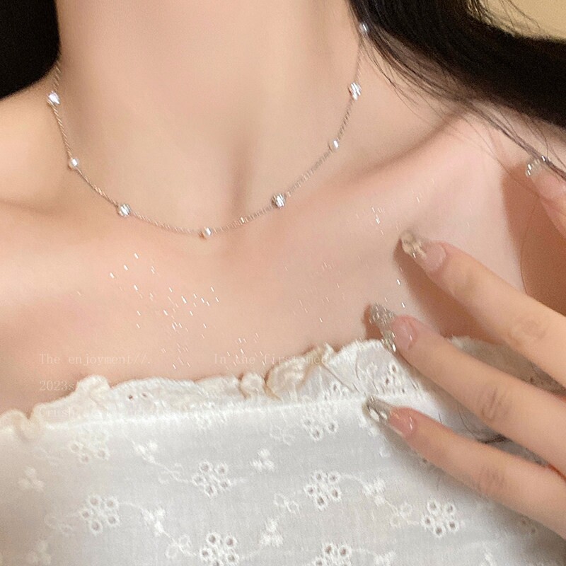 小珍珠流苏项链女2026新款百搭轻奢小众高级感锁骨链爆款颈链配饰