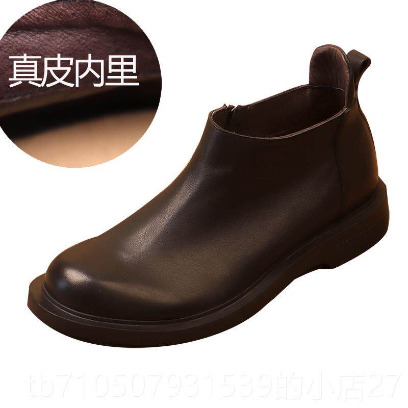 正品层牛大皮商务高帮休大闲头皮鞋男手工真皮码工装马头丁靴加绒