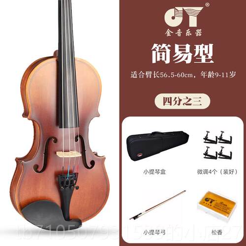正品金学音小提琴乐器初者考成人儿童学实木生练习入门演奏专业级