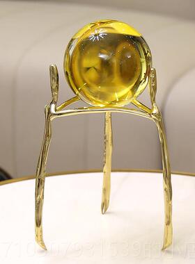 正品轻奢纯铜财水晶球件摆客厅电招视酒柜柜办公室乔迁礼品装饰品