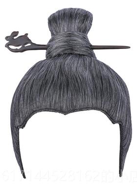 正品古o装老人花白色假发男性全头饰Cs古手装钩直前蕾丝美女点表