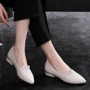 鞋子女2021年新款夏天单鞋红色真皮浅口小码女鞋313233春秋大码鞋