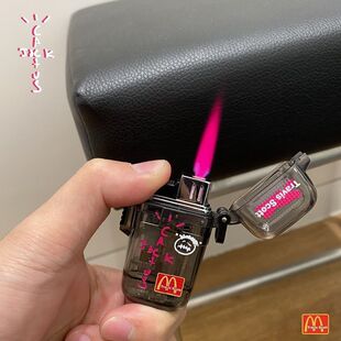 【】Travis Scott x McDonald's麦当劳粉色火焰创意打火
