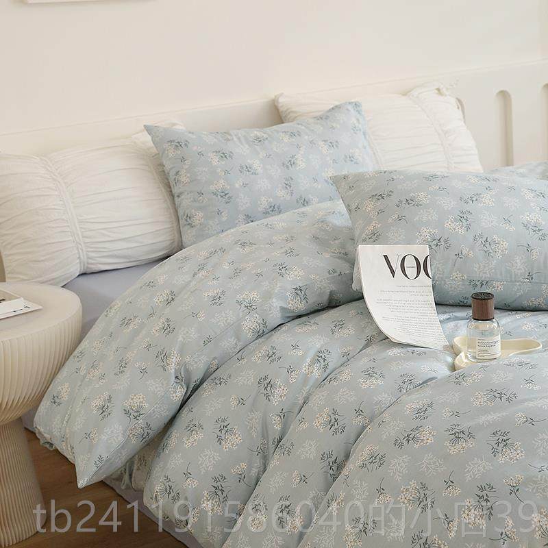 高档全棉田园小清新四套床用品纯棉上生件宿舍小碎花床单被套三学