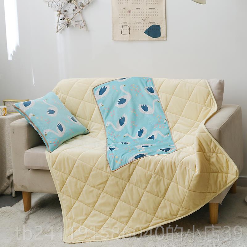 高档冬季被加厚抱枕子公两用珊瑚绒毛毯办室靠沙发汽车垫折叠午睡